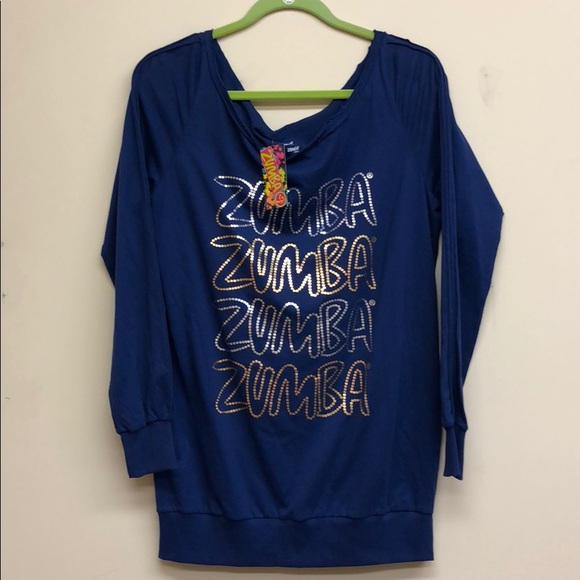 Zumba Fitness Tops - Zumba Wear Headliner Top Blue Retired Large NWT